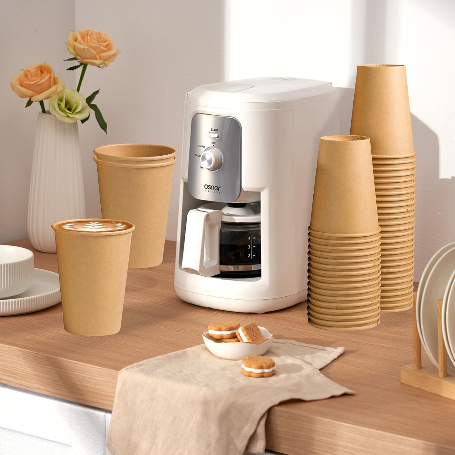 12oz Eco-Friendly Kraft Coffee Cups - Hình 2