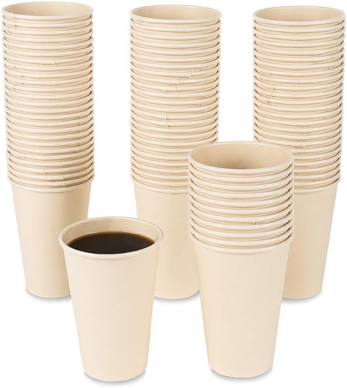 12oz Natural Beige Compostable Paper Cups