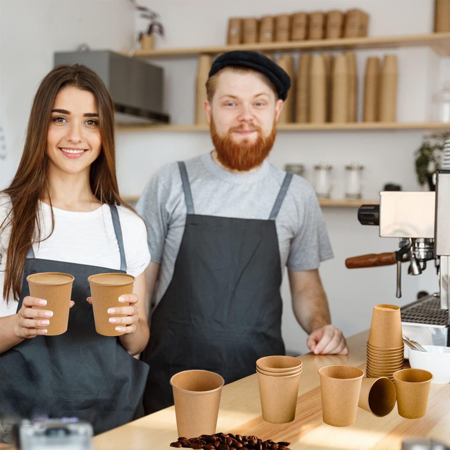 12oz Kraft Brown Disposable Paper Cups - Hình 2